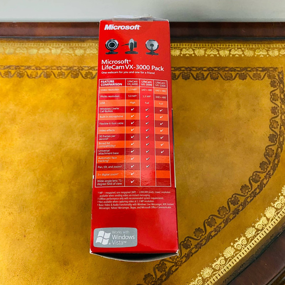 Microsoft Life Cam VX-3000 New In Box Black Silver Computer Camera Webcam - Picture 5 of 6